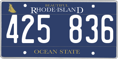 RI license plate 425836