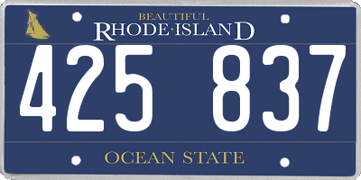 RI license plate 425837