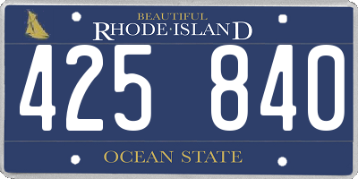 RI license plate 425840