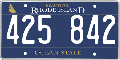 RI license plate 425842