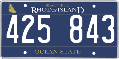 RI license plate 425843