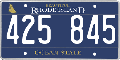 RI license plate 425845