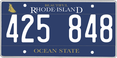 RI license plate 425848