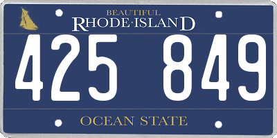 RI license plate 425849