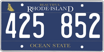 RI license plate 425852