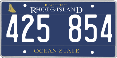 RI license plate 425854