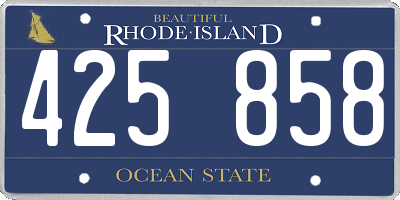 RI license plate 425858
