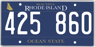RI license plate 425860