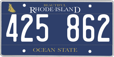 RI license plate 425862