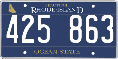 RI license plate 425863