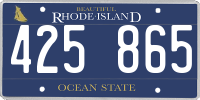 RI license plate 425865