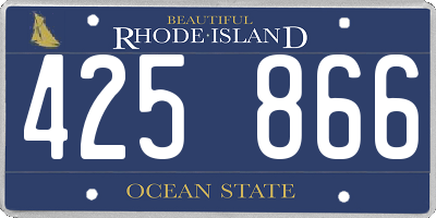 RI license plate 425866
