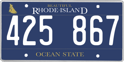 RI license plate 425867