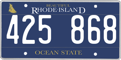 RI license plate 425868