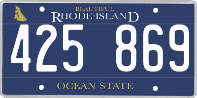 RI license plate 425869