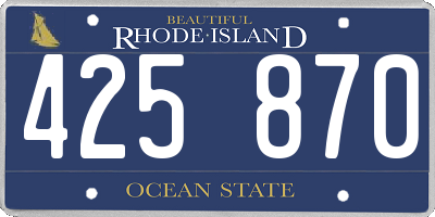 RI license plate 425870