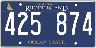RI license plate 425874