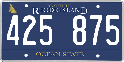 RI license plate 425875