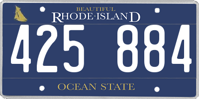 RI license plate 425884