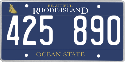 RI license plate 425890