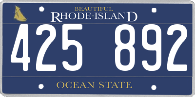 RI license plate 425892