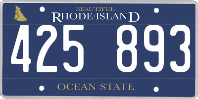 RI license plate 425893
