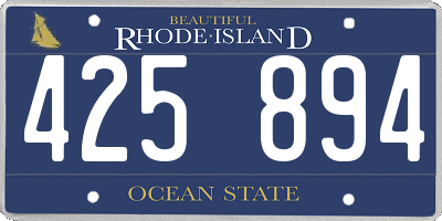 RI license plate 425894