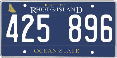 RI license plate 425896