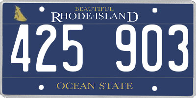 RI license plate 425903