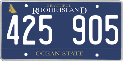 RI license plate 425905