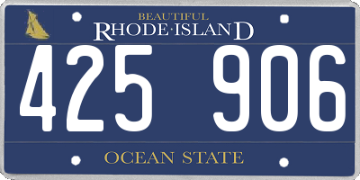 RI license plate 425906