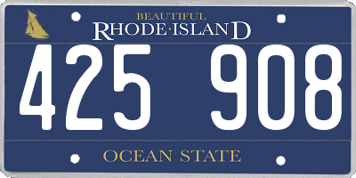 RI license plate 425908