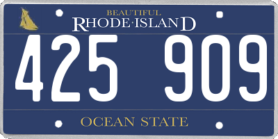 RI license plate 425909
