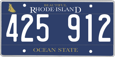 RI license plate 425912