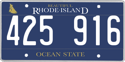 RI license plate 425916