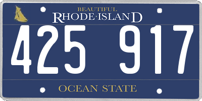RI license plate 425917