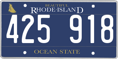 RI license plate 425918