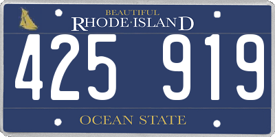 RI license plate 425919