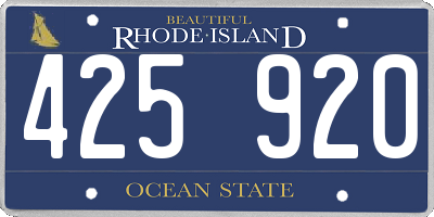 RI license plate 425920