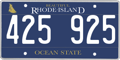 RI license plate 425925