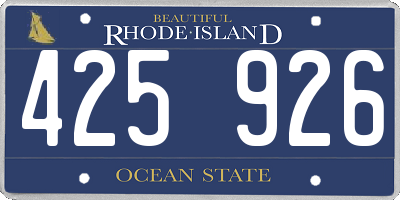 RI license plate 425926