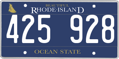 RI license plate 425928