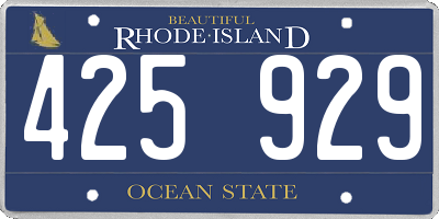 RI license plate 425929