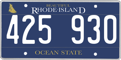 RI license plate 425930