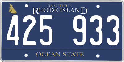 RI license plate 425933