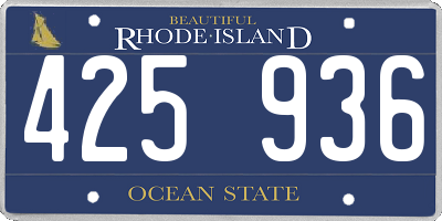 RI license plate 425936