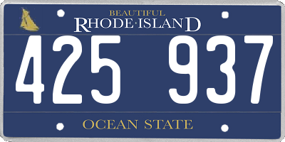 RI license plate 425937