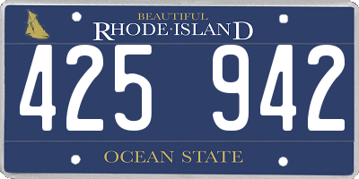 RI license plate 425942