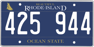 RI license plate 425944