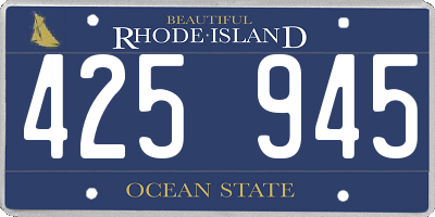 RI license plate 425945